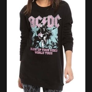 AC/DC tour graphic pullover long sleeve tee tunic